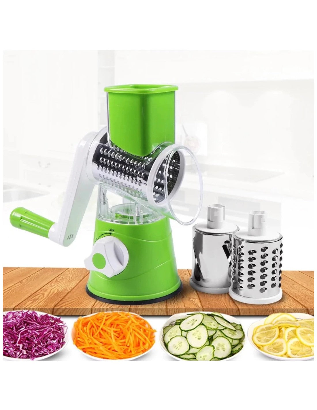 TableTop Drum Grater | Manual Vegetable Cutter Slicer &amp; Grater | Multi-Functional Kitchen Gadget ( Random Color )