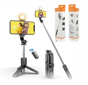 R1s Bluetooth Selfie Stick Tripod with Remote and Light
